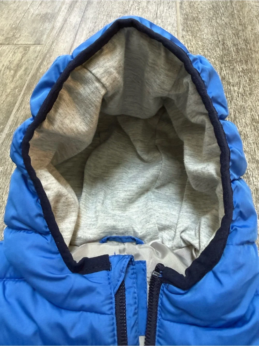 Gap Kids Baby Blue and Cream Hooded Teddy Bear Sherpa Pullover - 0-6 months